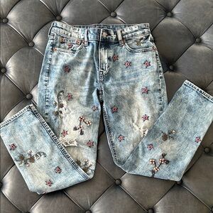 Lucky Brand Light Blue Embroidered Jeans